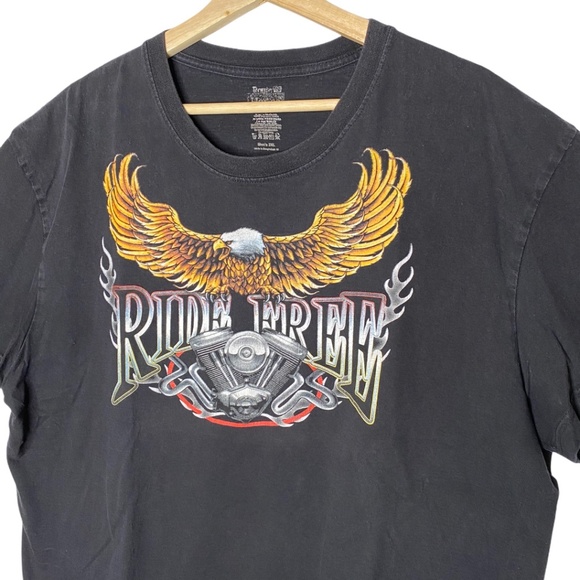 Ride Free Motorcycle T-Shirt Double Sided Eagle - Picture 5 of 11